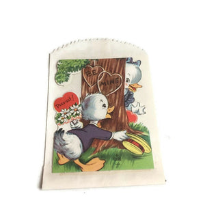 Die Cut Gibson Duck Be Mine Valentine Vintage - Eagle's Eye Finds