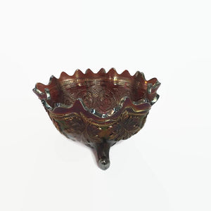 Grape and Cable Fenton Carnival Glass Footed Bowl - Eagle's Eye Finds