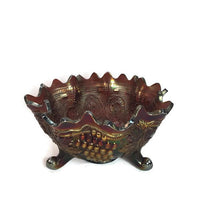 Load image into Gallery viewer, Grape and Cable Fenton Carnival Glass Footed Bowl - Eagle&#39;s Eye Finds
