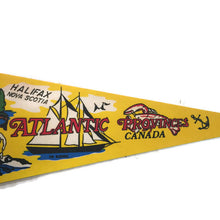 Load image into Gallery viewer, Atlantic Provinces Canada Yellow Felt Pennant Vintage Decor - Eagle&#39;s Eye Finds
