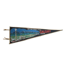 Load image into Gallery viewer, Calgary Canada Black Felt Pennant Vintage - Eagle&#39;s Eye Finds
