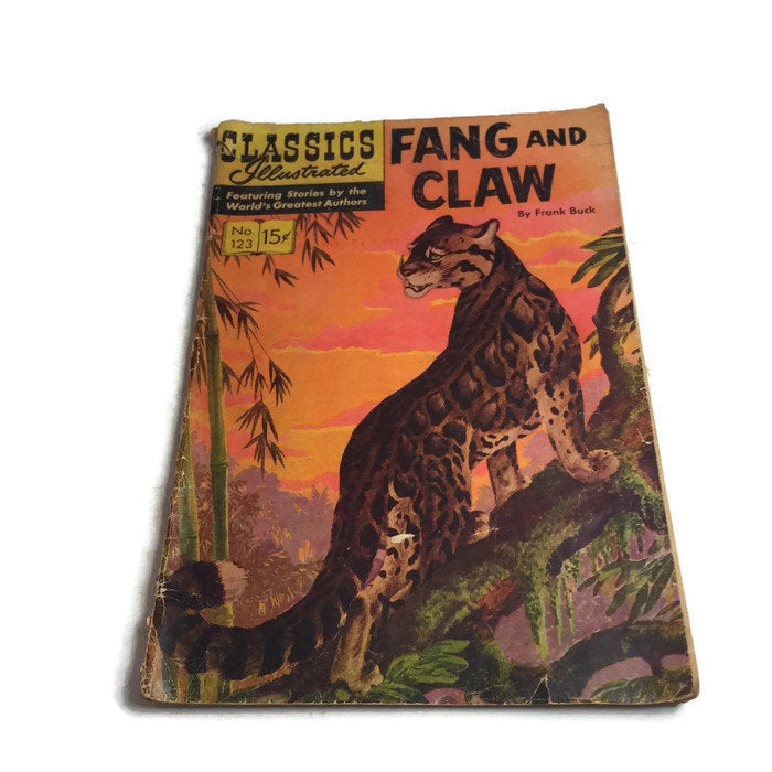 Classics Illustrated Fang and Claw No. 123 Comic Book Vintage - Eagle's Eye Finds