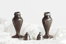 Load image into Gallery viewer, Art Deco Scalloped Salt and Pepper Shakers Silver Plate - Eagle&#39;s Eye Finds
