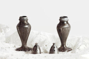 Art Deco Scalloped Salt and Pepper Shakers Silver Plate - Eagle's Eye Finds