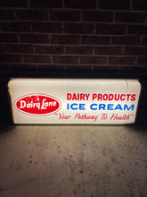 Load image into Gallery viewer, Dairy Lane Ice Cream Lighted Sign Vintage Ice Cream Advertising - Eagle&#39;s Eye Finds
