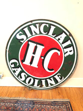 Load image into Gallery viewer, HC Sinclair 48 Inch Porcelain Sign Double Sided with Original Ring - Eagle&#39;s Eye Finds
