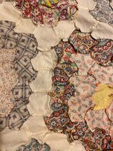 Load image into Gallery viewer, Martha Washington&#39;s Flower Garden Hand Stitched Quilt Top Vintage Farmhouse Decor - Eagle&#39;s Eye Finds
