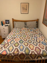 Load image into Gallery viewer, Martha Washington&#39;s Flower Garden Hand Stitched Quilt Top Vintage Farmhouse Decor - Eagle&#39;s Eye Finds
